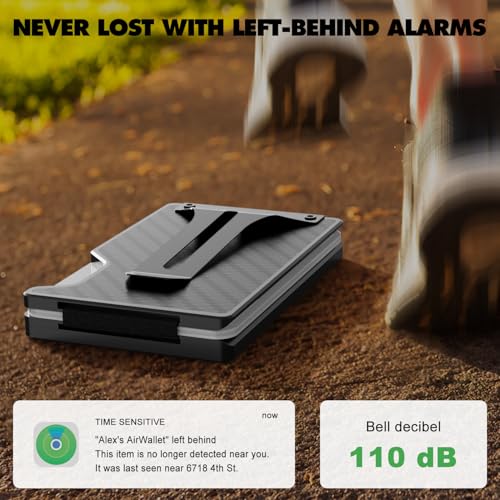 【Anti-theft Tracking Wallet】Smart Wallet with Location Tracking, Air Wallet Build in Airtag Chip Compatible with Apple Find My iOS Only, RFID-Blocking Card Holder with Money Clip (Carbon Fiber)4