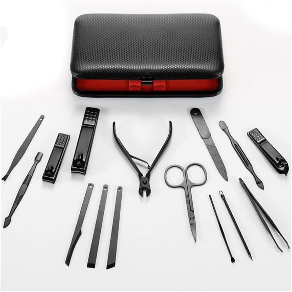 zestaw do manicure pedicure profesjonalny zestaw do pielęgnacji stóp Zestaw do obcinania paznokci Obcinacz do paznokci Obcinacz do paznokci Połączenie akcesoriów do manicure (kolor: czarny czerwony, r