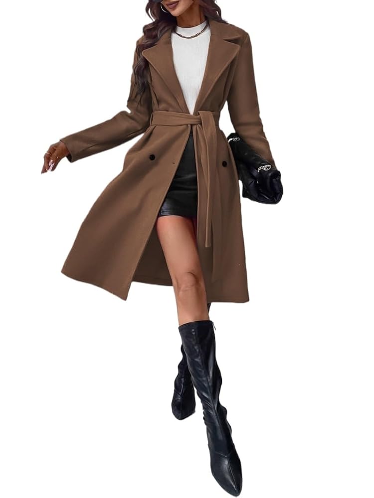 ジャケット・アウター less tailor long coat brown So-Shway Mens Leather Trench Coat for Men Long Jacket