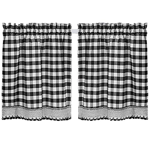 Ancllo - Tenda a quadri a quadretti blu navy a