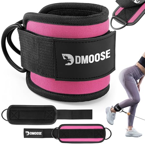 Image of DMoose Ankle Strap for Cable Machine - One Size Fit with Premium Padding, Workout Kickback Ankle Cuffs, Ankle Bands for Working Out, Booty Workouts, Leg Extension, Hip Abductors & Lower Body Exercises