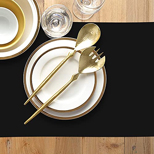 Bannerbuzz Table Runner, Polyester Fabric, 170 Gsm, Hot Knife Cut Finishing, Full Color, 1440Dpi, Dye-Sublimation Printing (30" W X 72" H, Black) #TOP3