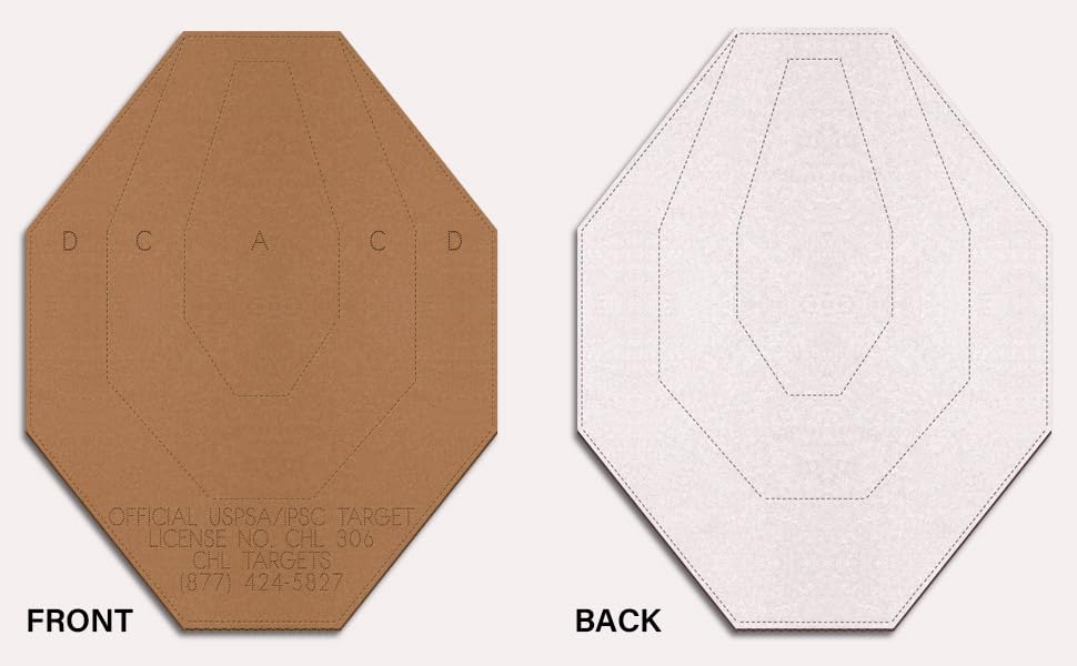 Image of Official USPSA /IPSC Cardboard Targets, Competition Torso, Silhouette Shooting, Cardboard Target. Made in USA