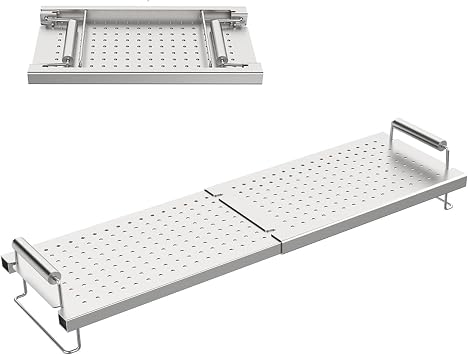 Universal Warming Rack for Blackstone 17/22/28/36" Griddle, Weber 28" & 36" Griddle Accessories, Adjustable Cooking Rack with Grease Gate Kit for Most Flat Top Griddles