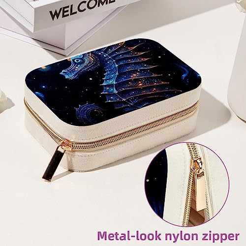 Boîte à bijoux en velours compacte, rangement zippé pour voyage - 7