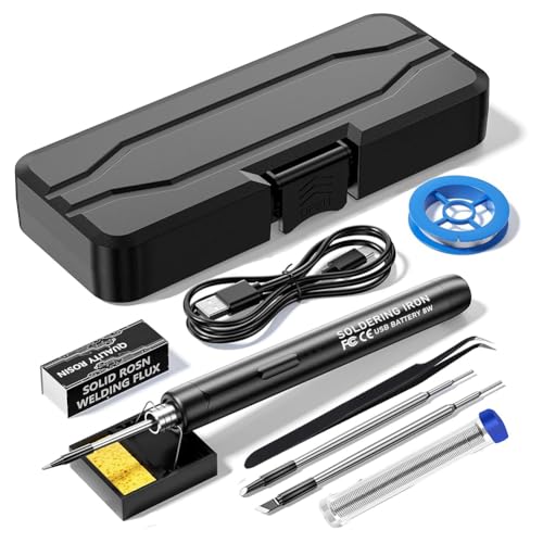 Sxmrmnx Mini kit de soldador inalámbrico, bolígrafo de soldadura eléctrico inalámbrico USB, 3 ajustes de temperatura