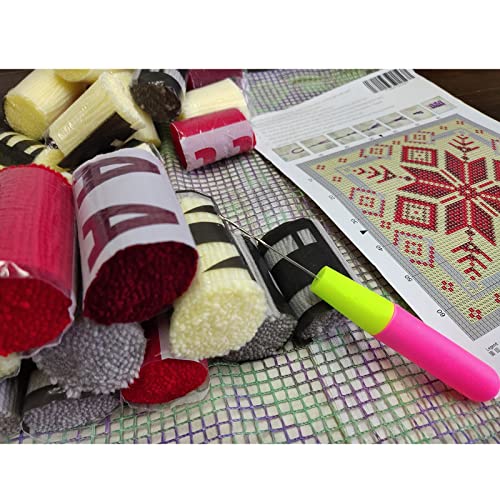 HUANXIN Christmas Latch Hook Cuscino Kit per