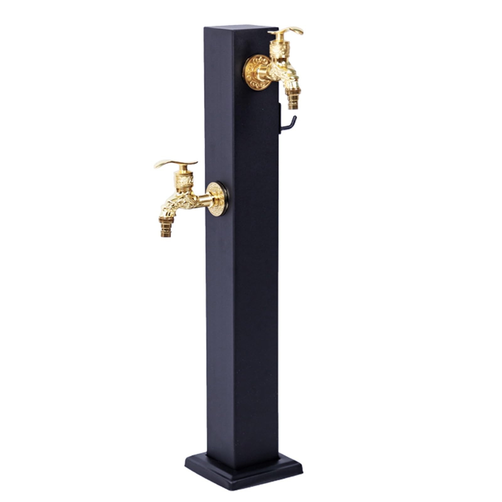 WOTZOV Faucet Water Column,Stainless Steel Outdoor Water Column Faucet - Square Antifreeze Hydrant Dispenser, Durable Decorative Garden Fixture，Black a 65cm/25.6in