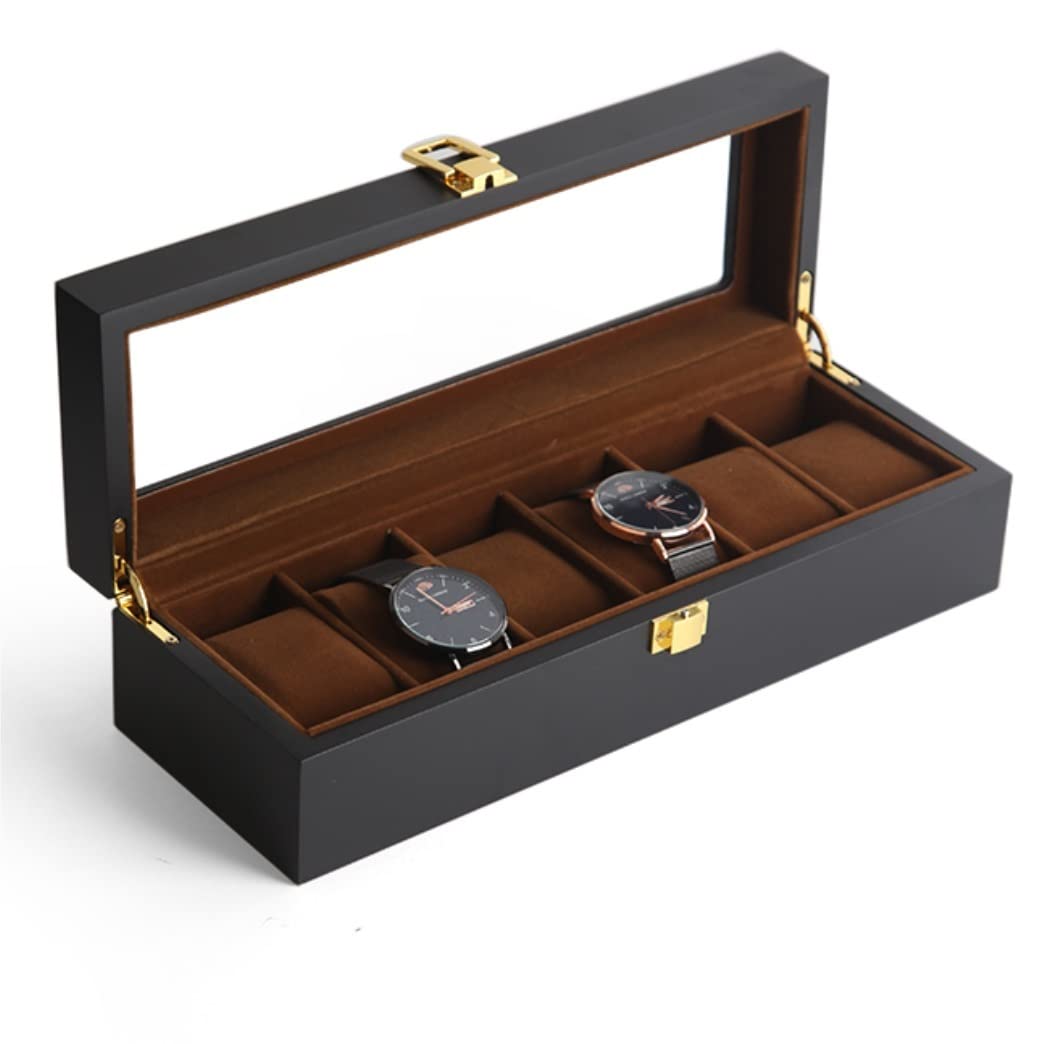 YNIYUJKL Watch Case Wooden Watch Box Jewelry Display Storage Holder Organizer Watch Case Jewelry Dispay Watch Box Watch Box,A-10 Slots,A-6 Slots