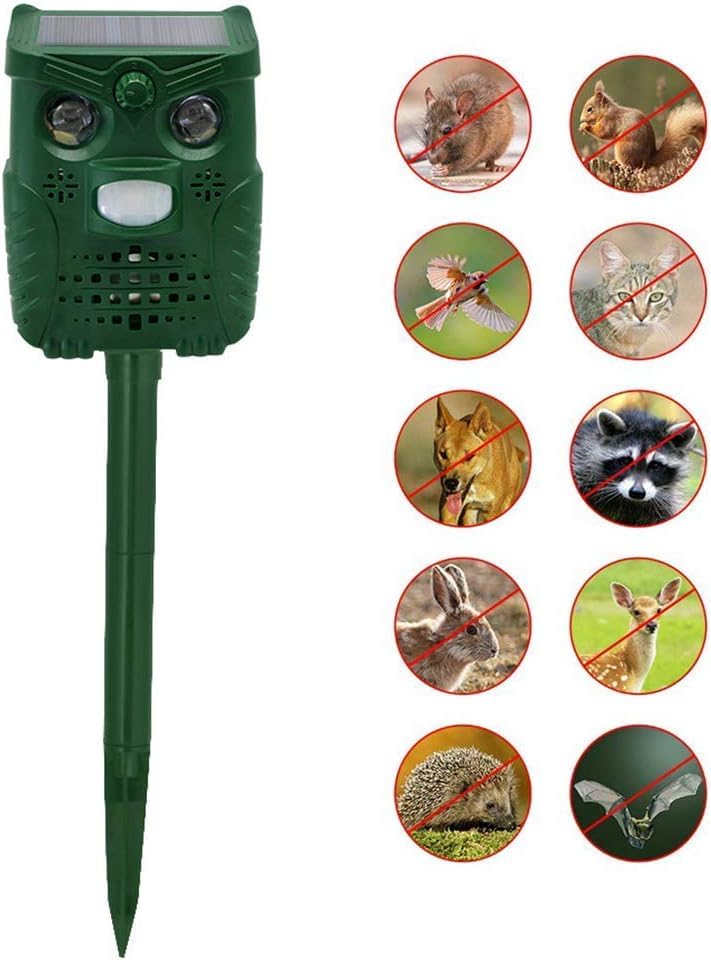 Ultrasonic Animal Repeller with Solar Powered & Weatherproof LED Motion Sensor, Animal Deterrent Device for Deter, Dogs, Squirrels, Raccoons, Deer (Pack of 1)-image-45