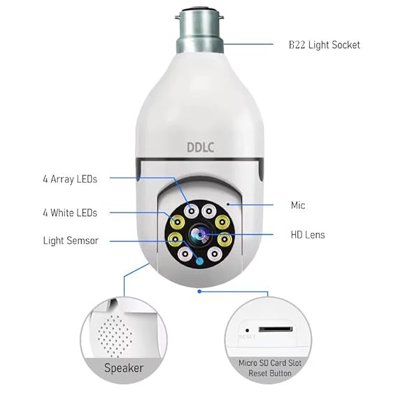 Wireless Bulb Security Camera - Side View