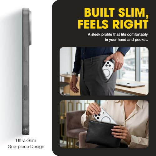 Image of OtterBox iPhone 17 Pro - Symmetry Series Slim MagSafe Case - Chantilly Lace | 3X Military Drop Protection - Slim Pocket-Friendly - Raised Edges - Anchor Points - Camera Control - Non-Retail Packaging