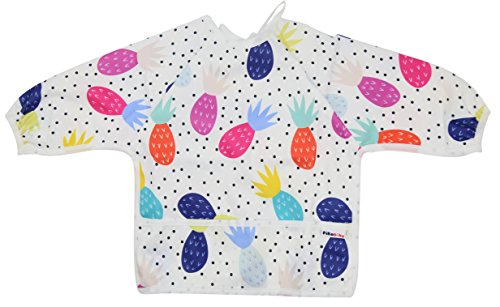 Pikababy Long Sleeved Bib Waterproof Bibs with Pocket - 6 to 24 Months Baby Girl and boy Colors (Pineapple) - Thumbnail 2