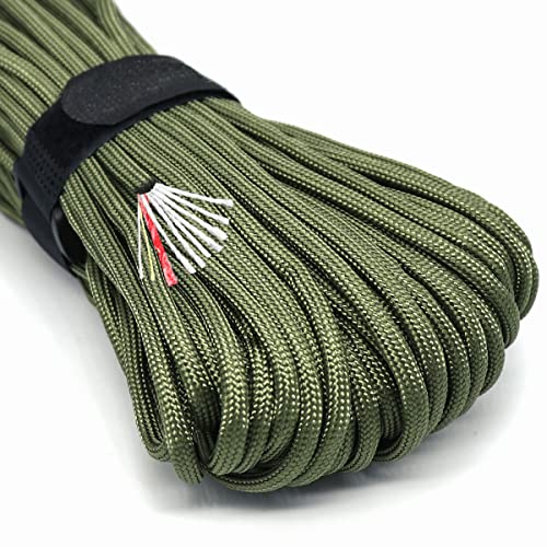 Image of PSKOOK Survival Paracord Parachute Fire Cord Survival Ropes Red Tinder Cord PE Fishing Line Cotton Thread 7 Strands Outdoor 20, 25, 100 Feet
