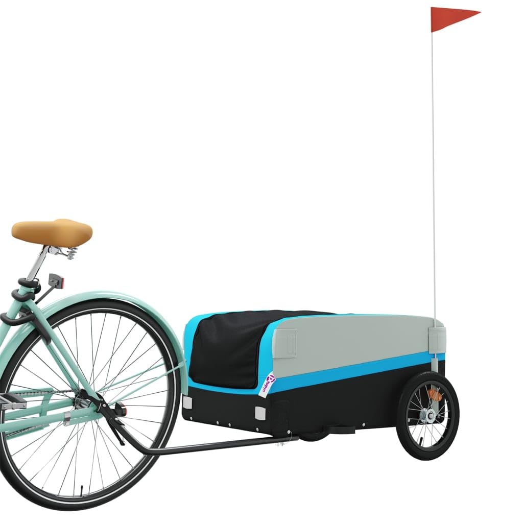 Solivagant Remorque de vélo Noir et Bleu 45 kg Fer,(7.8 KG)
