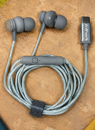 Image of Gaming Type-C Wired Earphone with Mic, 10mm Dynamic Bass Driver, Magnetic in-Ear Headphones, Low Latency Sound for Gaming, 1 Button Control, HD Calling, Voice Assistant, (Gray)