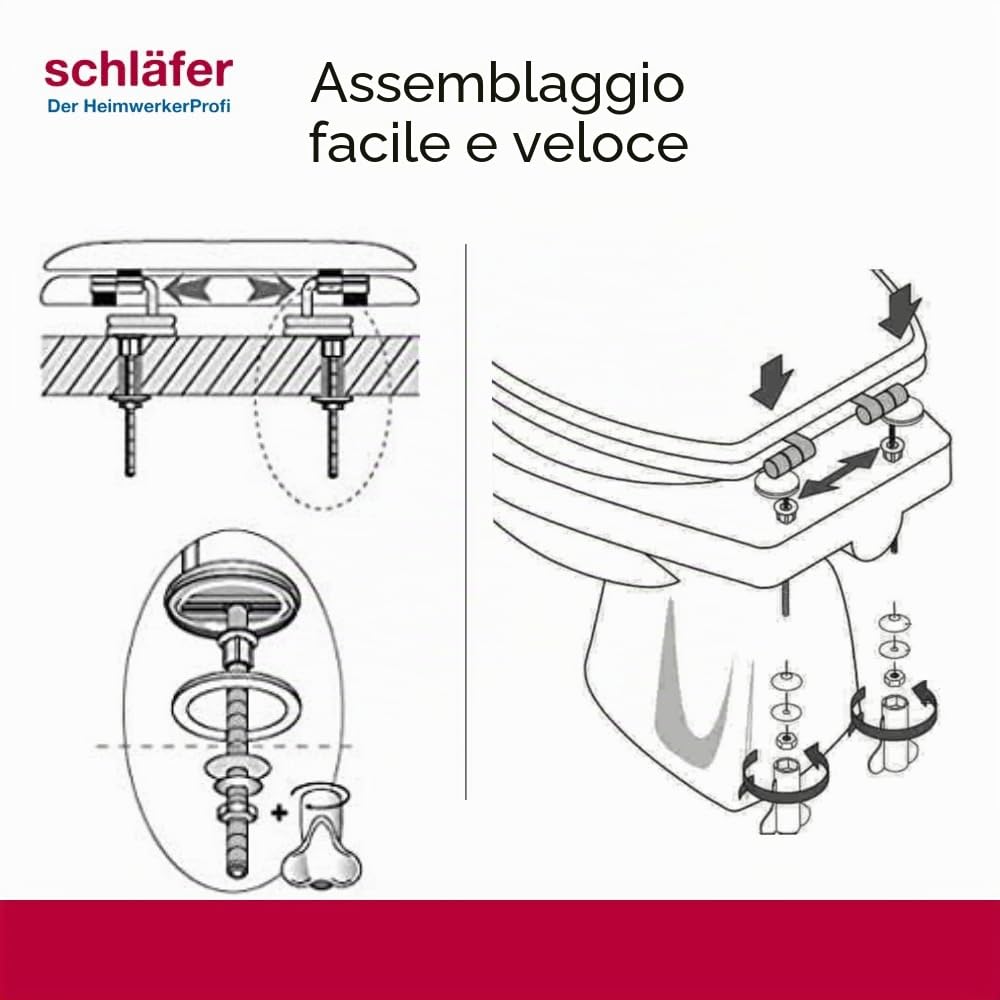 Schläfer 4637153 | Sedile Copriwater Universale Bambus con chiusura Softclose wc Automatica, Tavoletta Bamboo in Legno con Cerniere Regolabili, Copri Wc in Vero Bambù Forma Ovale.