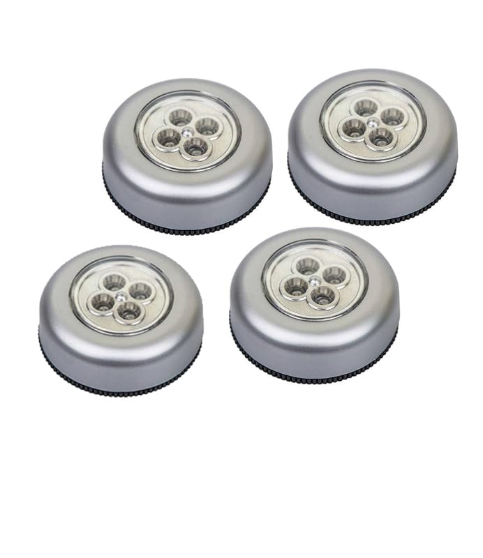 LED Touch Battery Operated Stick On Light (Silver) Pack of 4 (4)-picture-10