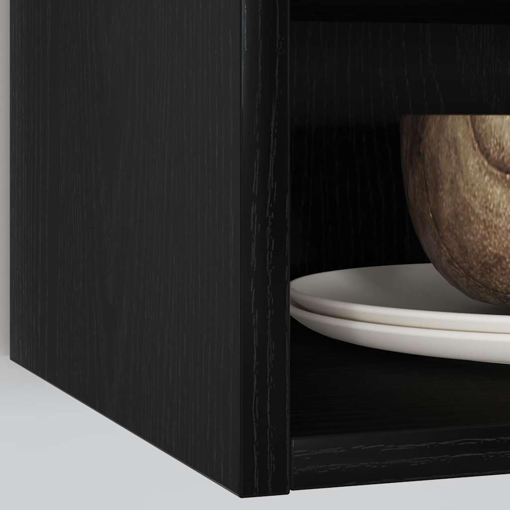 Lumanois Armoire Suspendue avec étagère Chêne Noir 40 x 29,5 x 60 cm Meubles de Cuisine Noir,876648