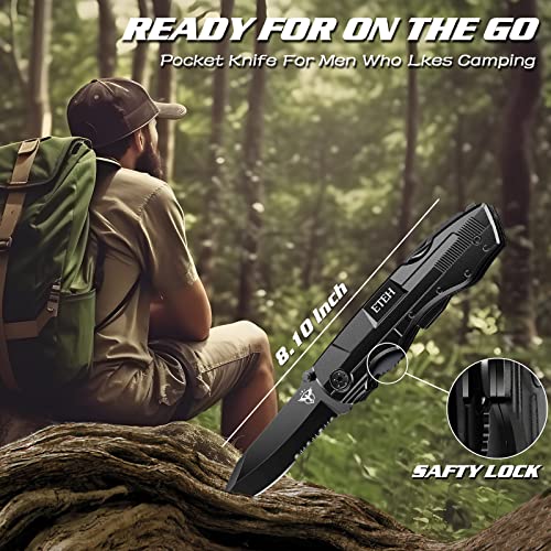 Gifts for Men Him Dad Boyfriend,Multitool Pocket Knife for Men,Anniversary Christmas Men Gifts for Birthday,Hiking Camping Knife with Screwdrivers Pliers Bottle Opener - Image 6