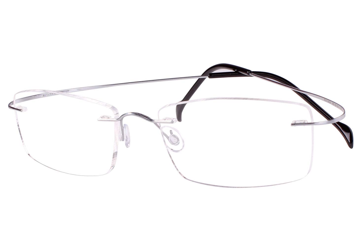 Agstum Pure Titanium Rimless Frame Optical Hingeless Eyeglasses for Men and Women (Silver, 52)