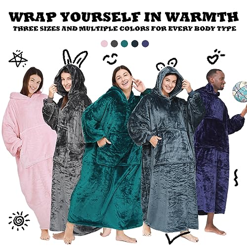 Decke Sweatshirt Hoodie Decke, tragbare Decke Decke Hoodie für Frauen, Kapuzendecke gemütliche Decke Damen, super warme und übergroße Decke mit Ärmeln und riesiger Tasche