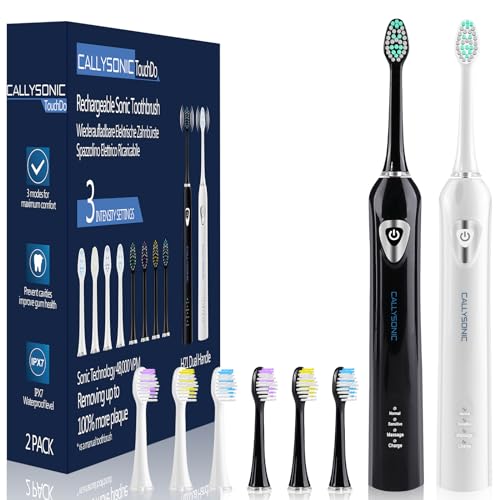 Callysonic 2 Brosse À Dents Électrique Rechargeable - Avec 3 Modes de Brossage Massage Sensible...
