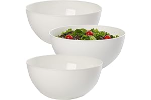 US Acrylic Vista White Plastic Serving Bowls - Set of 3