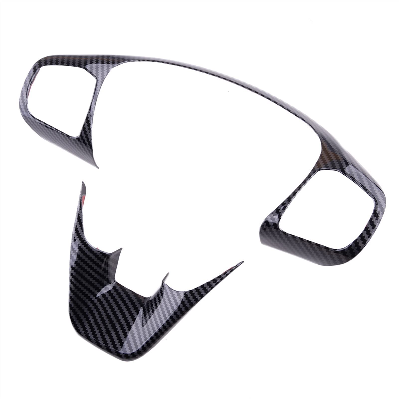 EVURU 2Pcs Set Car Steering Wheel Trim Cover Frame Fit For Ford Fiesta ST Mk 2018 2019 2020 ABS Carbon Fiber Style Car Interior Fittings