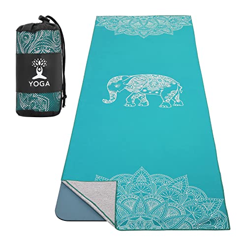 MoKo Yogamatten Handtuch, rutschfest Yoga Handtuch Auflage für Yogamatte Schweißabsorbierend Saugfähig Schnelltrocknend Yogatuch für Pilates Hot Yoga...