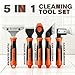 M MEEPO 5 in 1 Razor Blade Scraper & Caulking Tool Set, with 80 pcs Razor Blades & 5 pcs Scraper Blades, Extentable & Detachable Scraper Tool Oven Cleaner Caulk Grout Remover Tool for House Cleaning