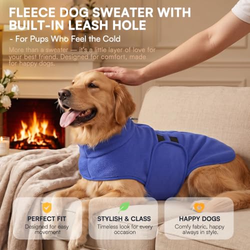 Image of Queenmore Small Dog Sweater,Fleece Dachshund Sweater Jacket with Leash Hole