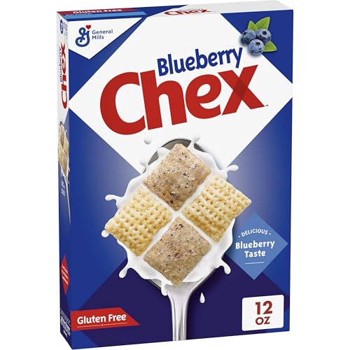 Kellogg’s Edible Cereal Straws Blueberry Chex Cereal, Gluten Free Breakfast Cereal, Made with Whole Grain, 12 oz