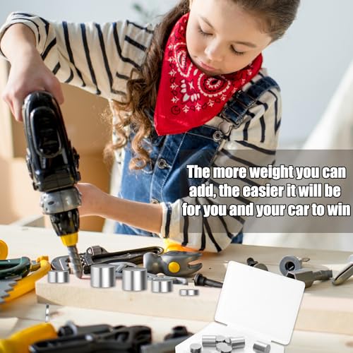 PEUTIER 30 Stück Autogewichte für Pinewood Derby, 148,83 g Wolfram Gewichte 4 Größen Zylindrisches Auto-Gegengewicht um Ihr Auto zu Beschleunigen