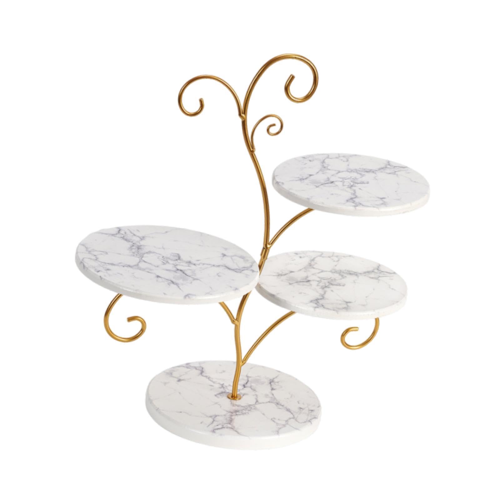 SM SunniMix 4 Tier Cupcake Stand Tiered Serving Tray Fruits Pastry Snack Plate Cake Stand for Shower Birthday Banquet Afternoon Tea