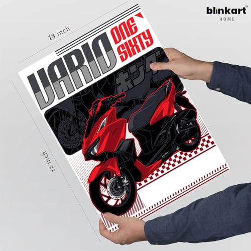 Image of BLINKART Honda Vario 160Car Posters Sticker Gift Items for Boys Room Wall Decor || Comes with Double-Sided Tape|| Decoration Bedroom Living Room Office Studio Decor | 12x18 In (A3) - CAR-311