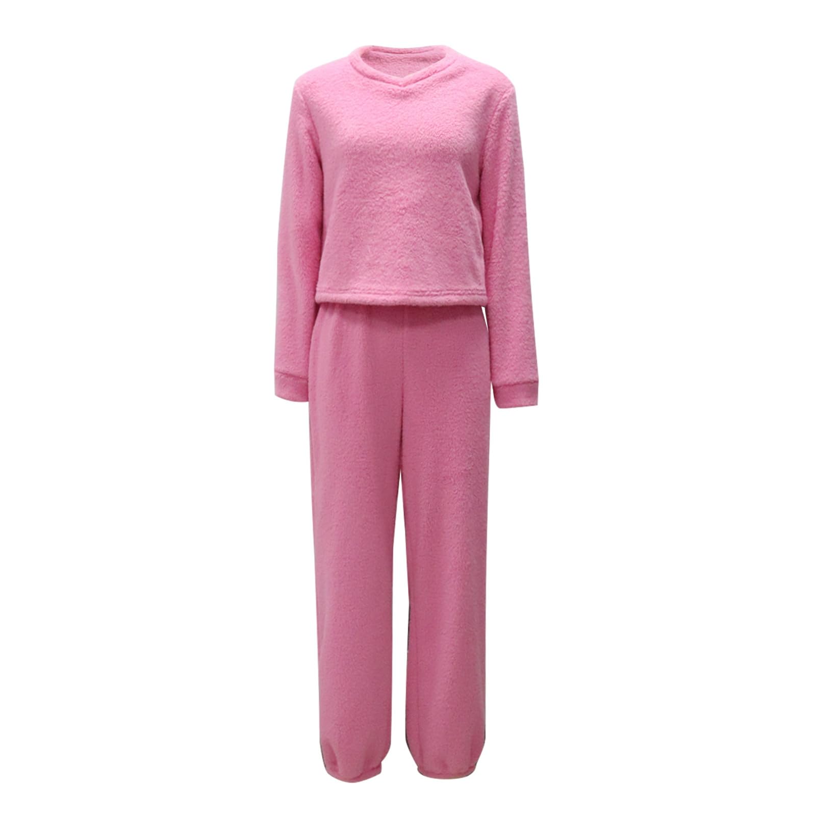 Pijama de invierno cálido y suave para mujer, ropa de dormir térmica, ropa de dormir para noches frías, relajación, ajuste cómodo, conjunto de dos piezas, ropa de dormir de manga larga, regalos