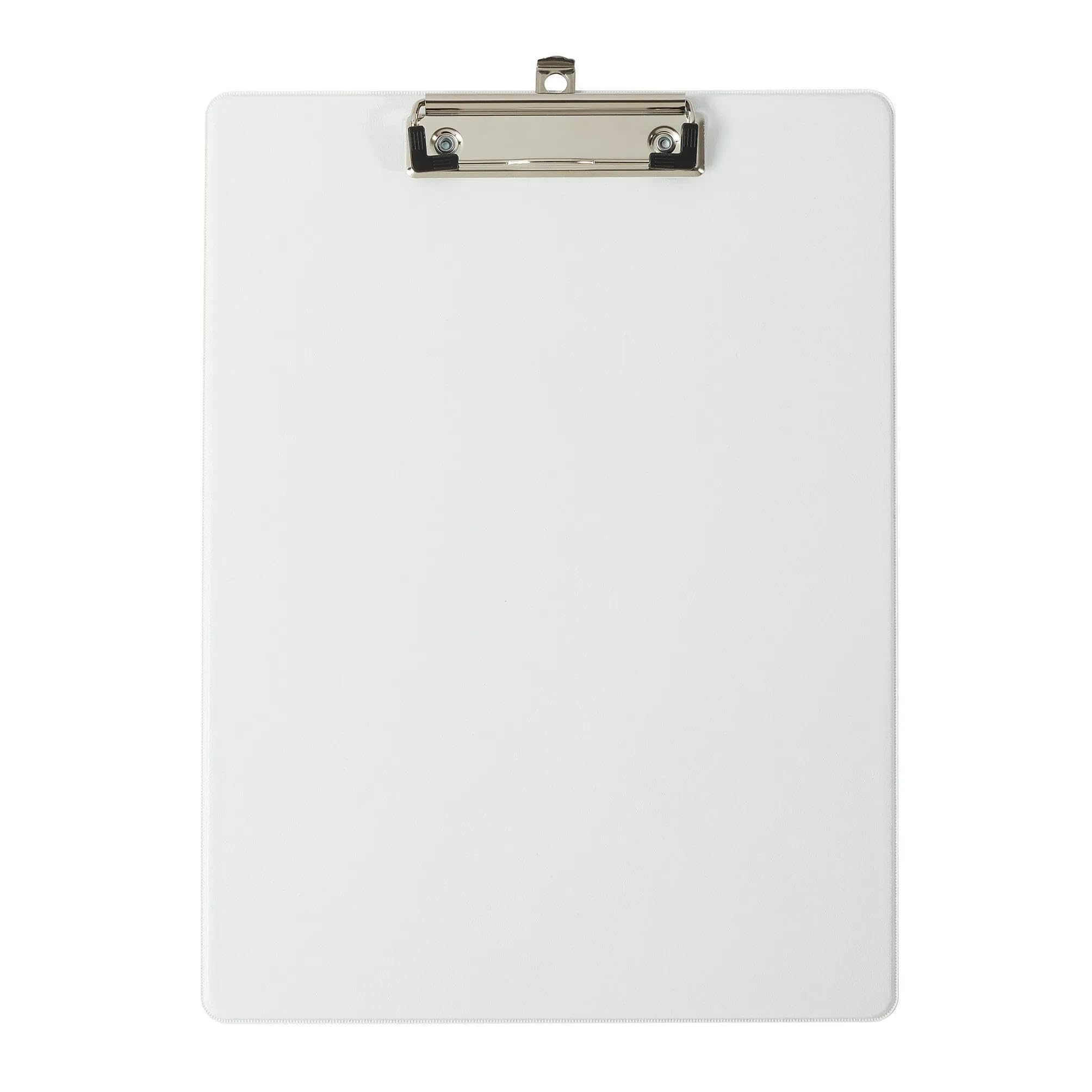 Exacompta - Réf. 19296E - Carton de 10 porte-blocs à pince avec pochette plastique sur le dos - Système d'accroche mural - Dimensions : 23 cm x 32 cm pour document format A4 - Blanc