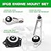 Engine Motor Mount Compatible with 2000-2002 Chrysler Neon 2001-2010 PT Cruiser 2000-2005 Dodge Neon 2000-2005 Plymouth Neon 2000-2001 Transmission Replace OE A2949 A2948 A2947 Set of 3