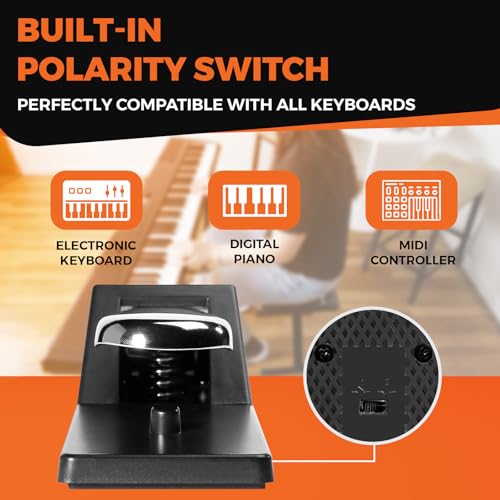 image for Artesia APII Universal Sustain Pedal with 6 ft (1.8 m) Cable, Polarity