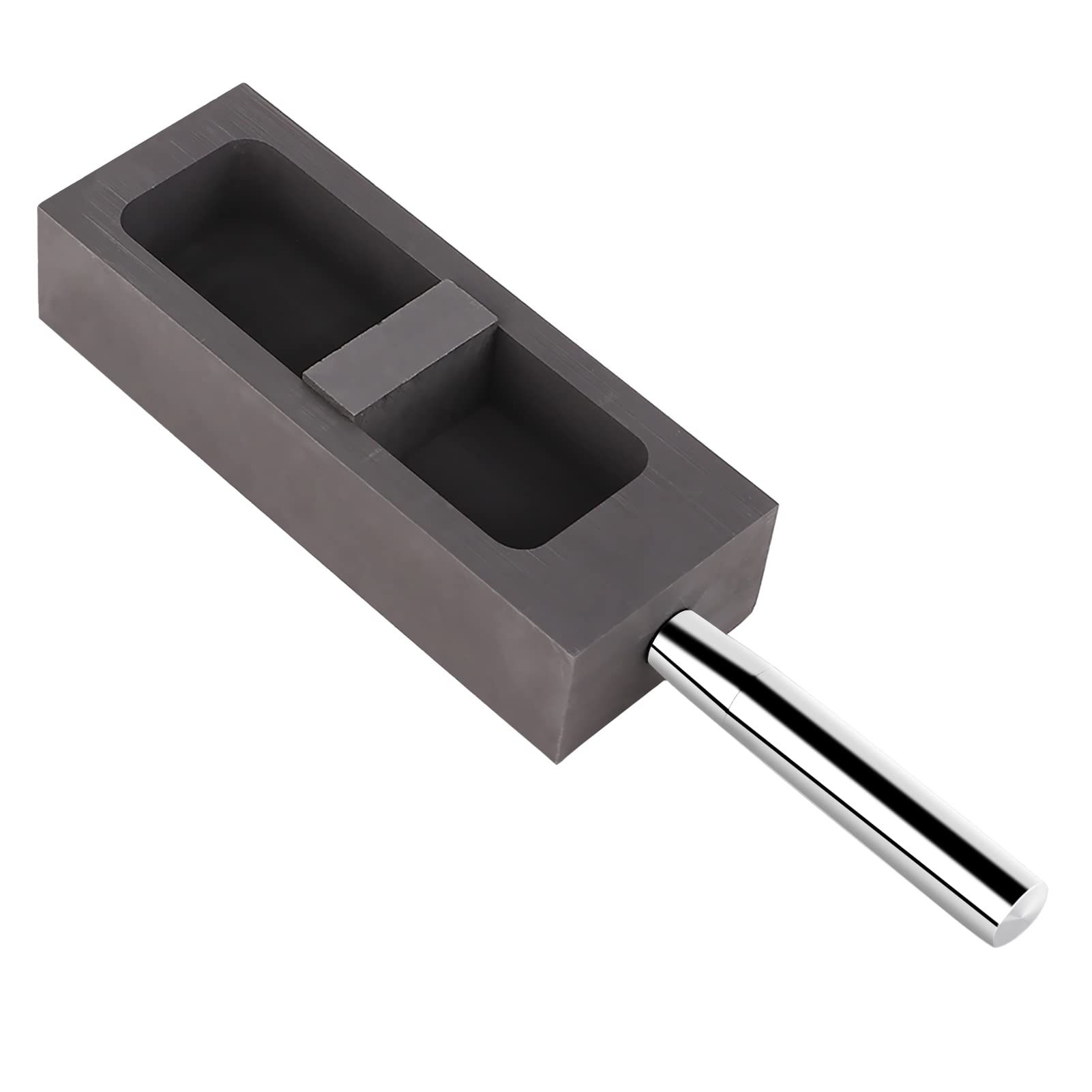 Creuset de moule de lingotier de graphite d'argent d'or pour le raffinage de fonte de fonte avec la barre en métal(1KG)