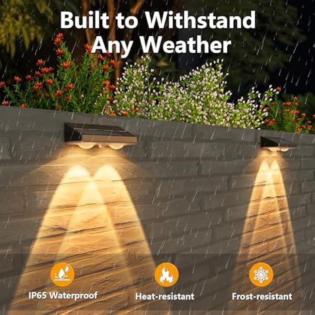 NIORSUN Solar Fence Lights,12 Pack Solars Deck Light,Warm White Color,Outdoor Bulb Waterproof Led IP65,Power Patio Lamp with Lenses for Outside/Backyard/Railing/Yard(Black)