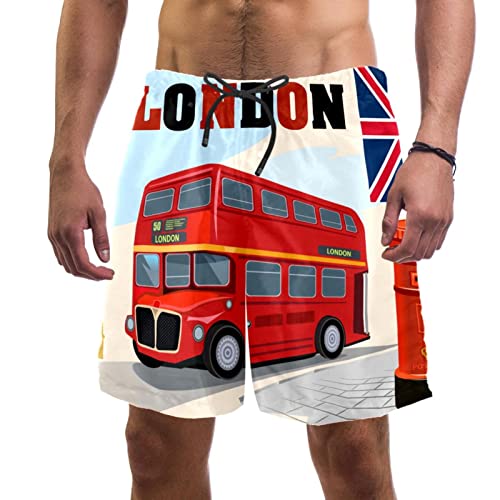 Maillots de bain pour hommes bus rouge anti-irritation plage