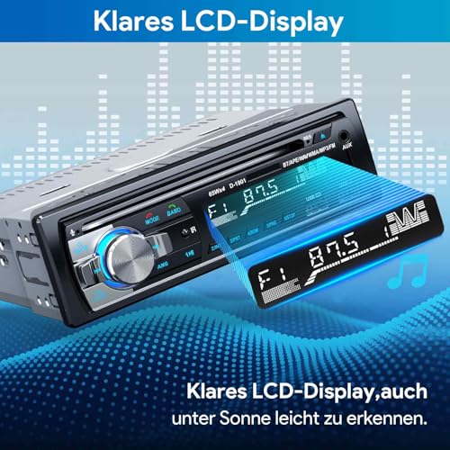 Car Stereo CD DVD Player Bluetooth,CENXINY RDS Car Radio Bluetooth Handsfree Calling 1DIN Car Radio MP3/USB/SD/AUX/Steering Wheel Remote Control - Image 5