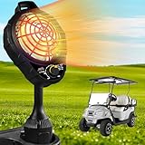 Upgrade 48V Golf Cart Electric Heater with Infinite Temperature Adjustment, 2-Second Quick Heat 400W Quiet & Safe Carbon Fiber Heating, Battery Powered Heater Stable Fit Club Car/Yamaha/EZGO, Black