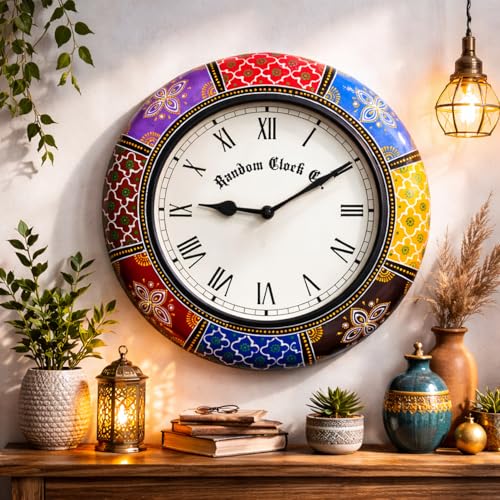 Image of RANDOM Brass Sweep Silent Wall Clock, Embossed Design