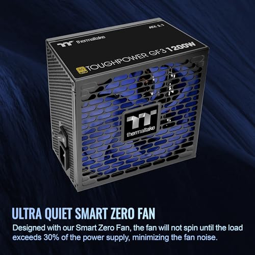 Image of Thermaltake Toughpower GF3 1200W; ATX 3.1; x2 Native PCIe 5.1 12V-2x6; Flat Cables; Color Matched Connectors; Japanese Main Capacitors; 135mm Fan; 80 Plus Gold Certified; Black; PS-TPD-1200FNFAGU-4