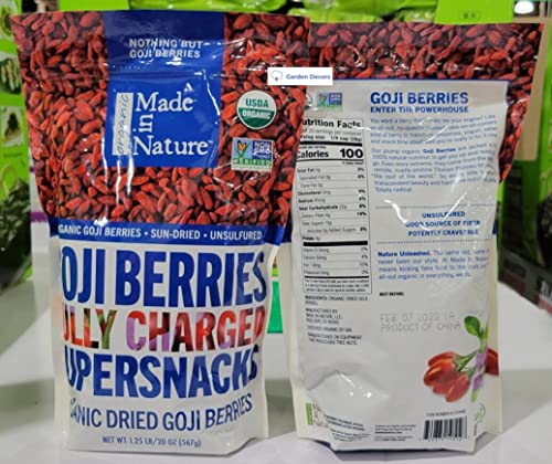 Made In Nature Organic Sun-Dried Unsulfured Goji Berries 20Oz 567G (Two Bags) #TOP1