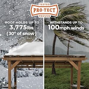 Backyard Discovery Saxony XL 12' x 6' Cedar Wood BBQ Grill Gazebo Pavilion with Hardtop Galvanized Steel Roof, Bar Tops, Powerport, Snow Support, Wind Resistance, Cook Station for Outdoor Patio, Deck Backyard Discovery Saxony XL 12 x 6 Cedar Wood BBQ Grill Gazebo Pavilion with Hardtop Galvanized Steel Roof Bar Tops Powerport Snow Support Wind Resistance Cook Station for Outdoor Patio Deck