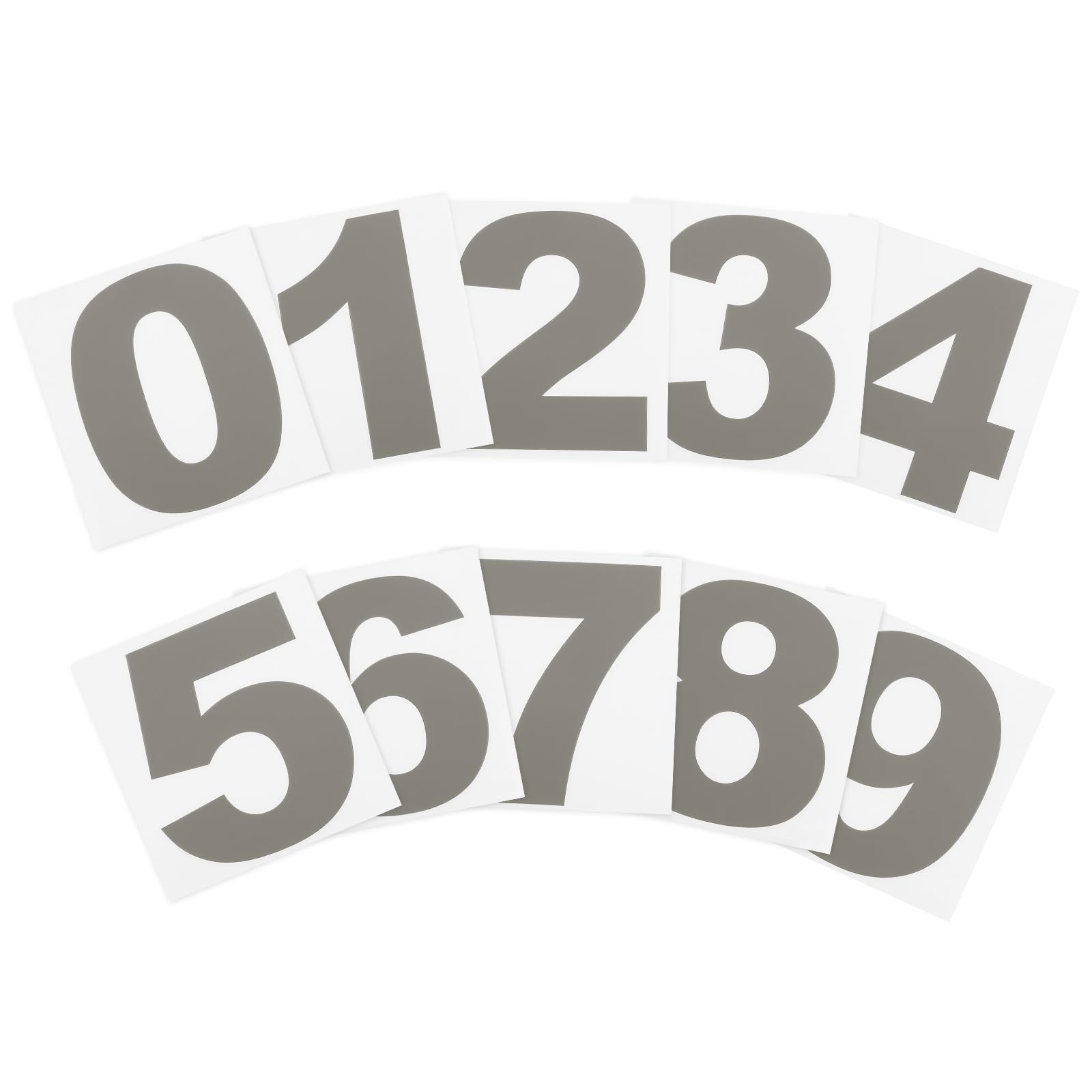 PATIKIL 10cm Reflective Number Stickers 0-9, 2 Set Vinyl Mailbox Number Decals Self-Adhesive Stickers for Outside Cars Doors Windows Signs Indoor Outdoor, Grey